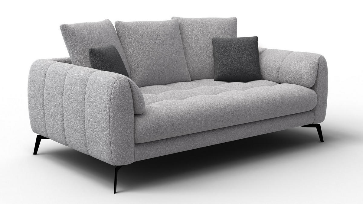 SOFA CALME 2,5-Sitzer, hellgrau - Hellgrau, Holz/Textil (199/92/108cm) - Courtois Laville