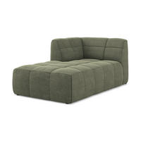 SOFAELEMENT Links Bouclé Stoff Grün - Schwarz/Olivgrün, Holzwerkstoff/Kunststoff (101/77/175cm) - Makamii