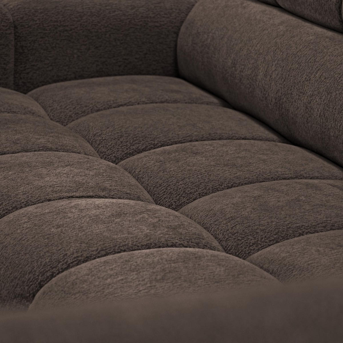 ECKSCHLAFSOFA Vinni Braun, Chenille-Stoff, links - Braun, Textil (265/205cm) - Beautysofa