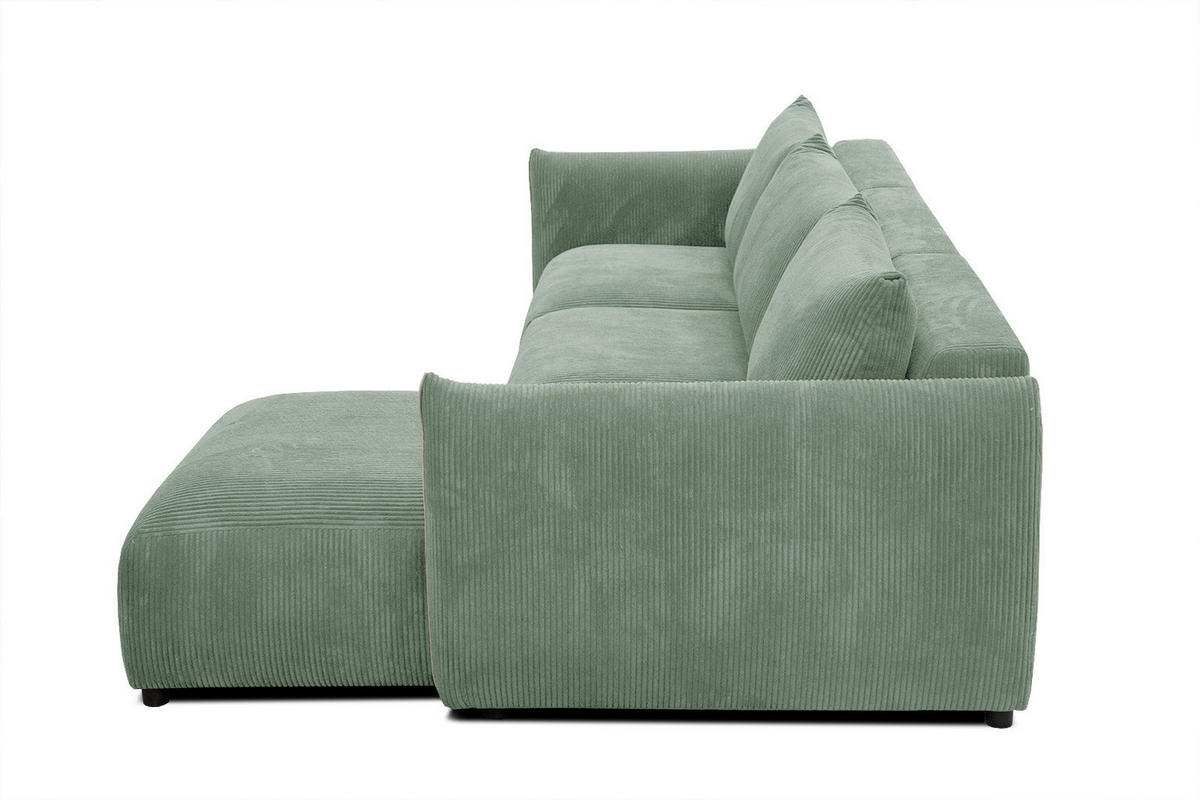 ECKSOFA TAUER 5-Sitzer, mintgrün - Schwarz/Mintgrün, Holzwerkstoff/Kunststoff (294/173cm) - Courtois Laville