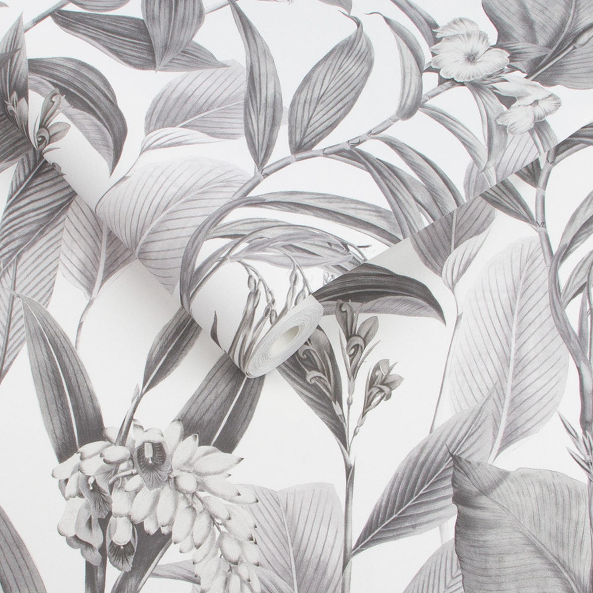 VLIESTAPETE - Botanischer Schatten - Grau, Papier/Kunststoff (52/1005cm) - Graham & Brown
