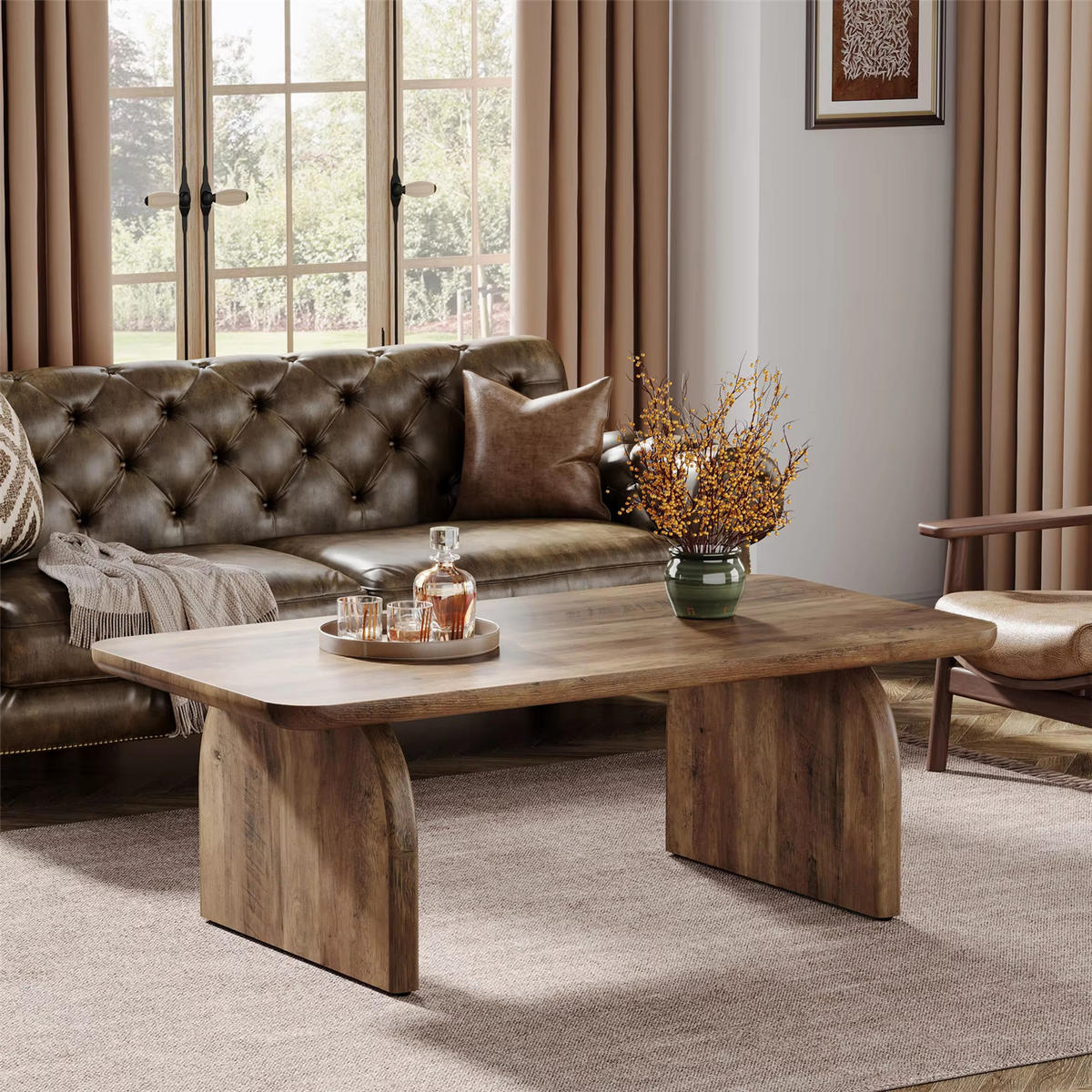 COUCHTISCH Holz 120 cm im Farmhouse-Stil - Braun, Holz (60/120/51cm) - Kaket