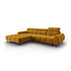 ELEKTRISCHES-ECKSOFA links Alyse aus Samt gelb 5 Sitzplätze - Gelb, Textil (188/295cm) - Micadoni