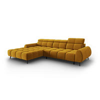 ELEKTRISCHES-ECKSOFA links Alyse aus Samt gelb 5 Sitzplätze - Gelb, Textil (188/295cm) - Micadoni