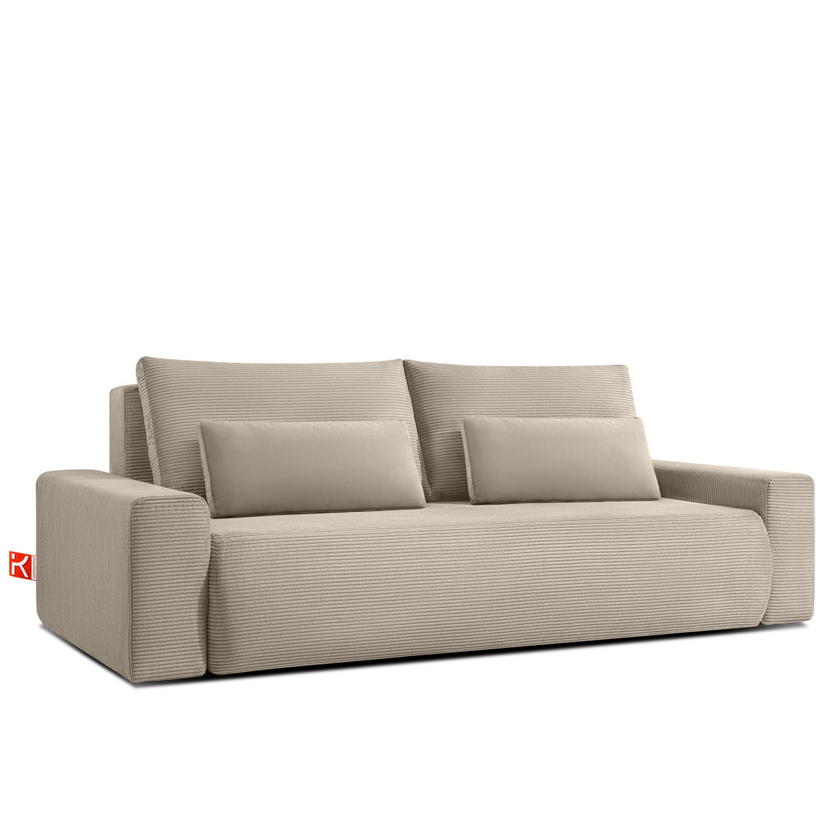 3-SITZER SCHLAFSOFA MOLLIS, Corduroy, Beige - Beige, Holz/Holzwerkstoff (250/93/108cm) - KONSIMO®