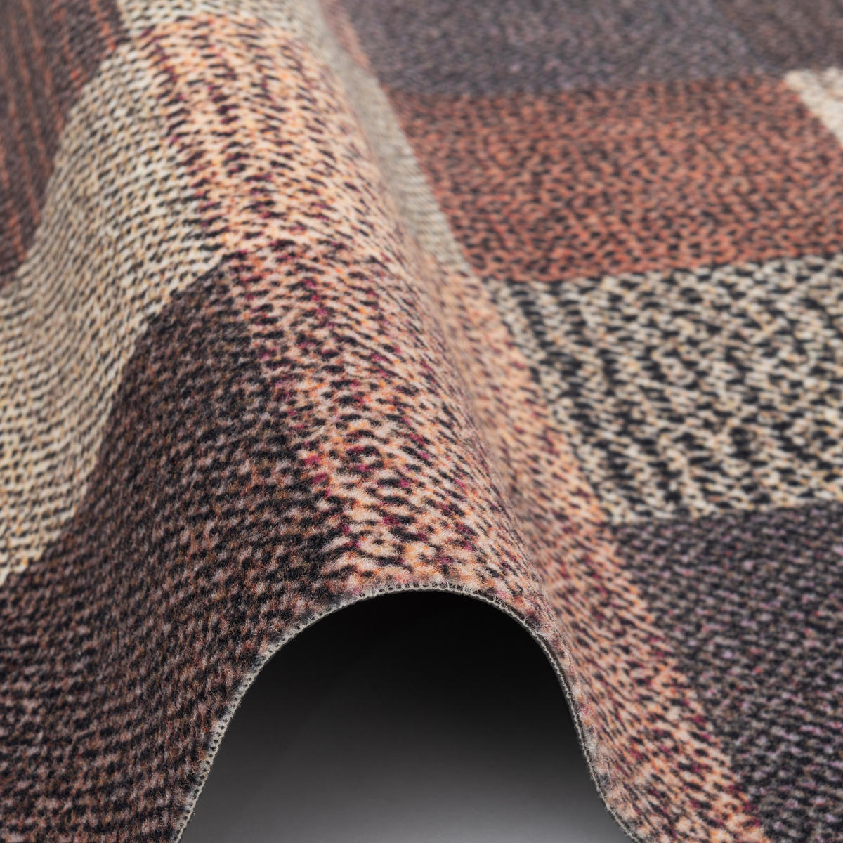 KÜCHENLÄUFER TEPPICH TRENDY KARO - Braun, Textil (45/145cm) - Pergamon