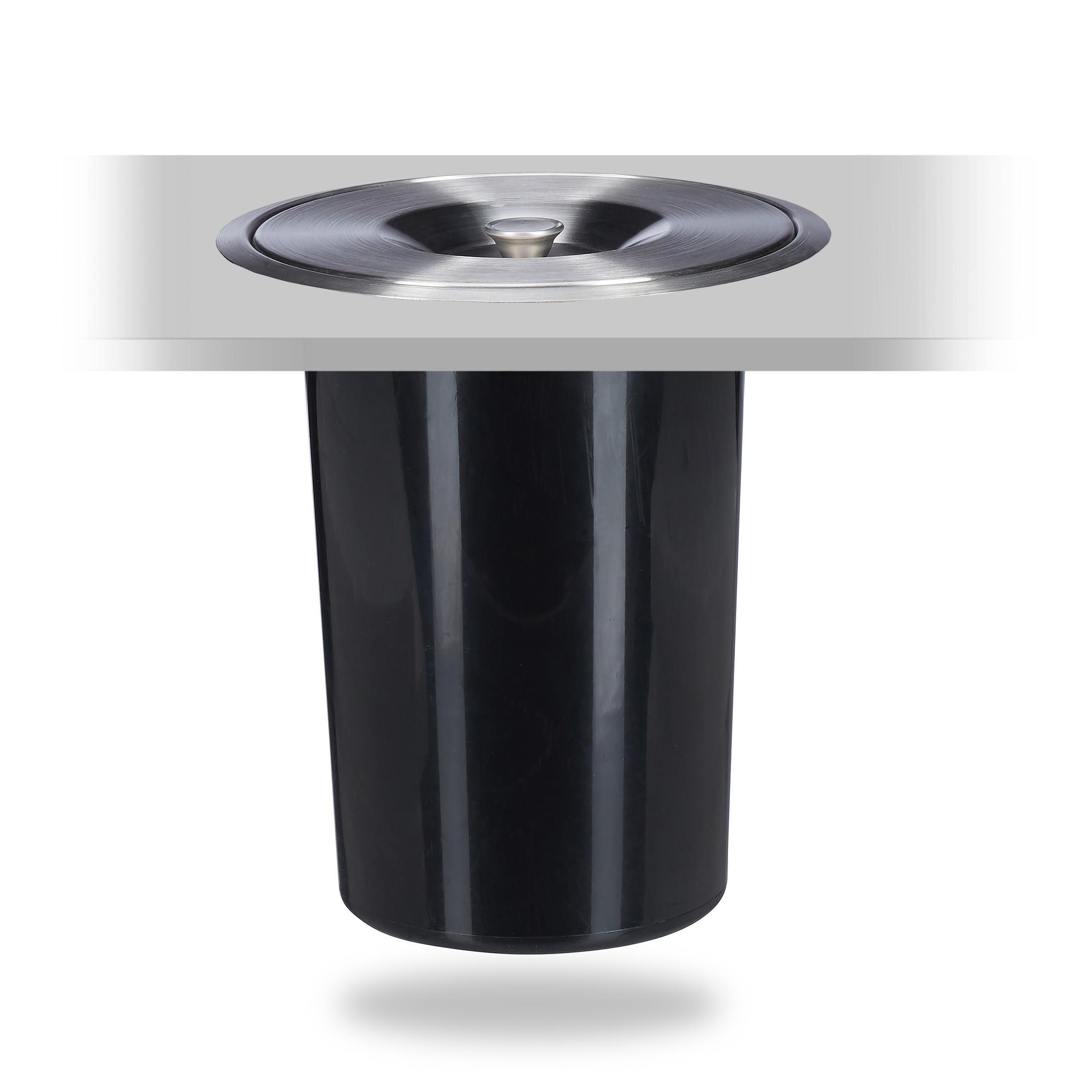 EINBAUMÜLLEIMER Arbeitsplatte - Schwarz, Kunststoff/Metall (26.5/29.5/26.5cm) - Relaxdays