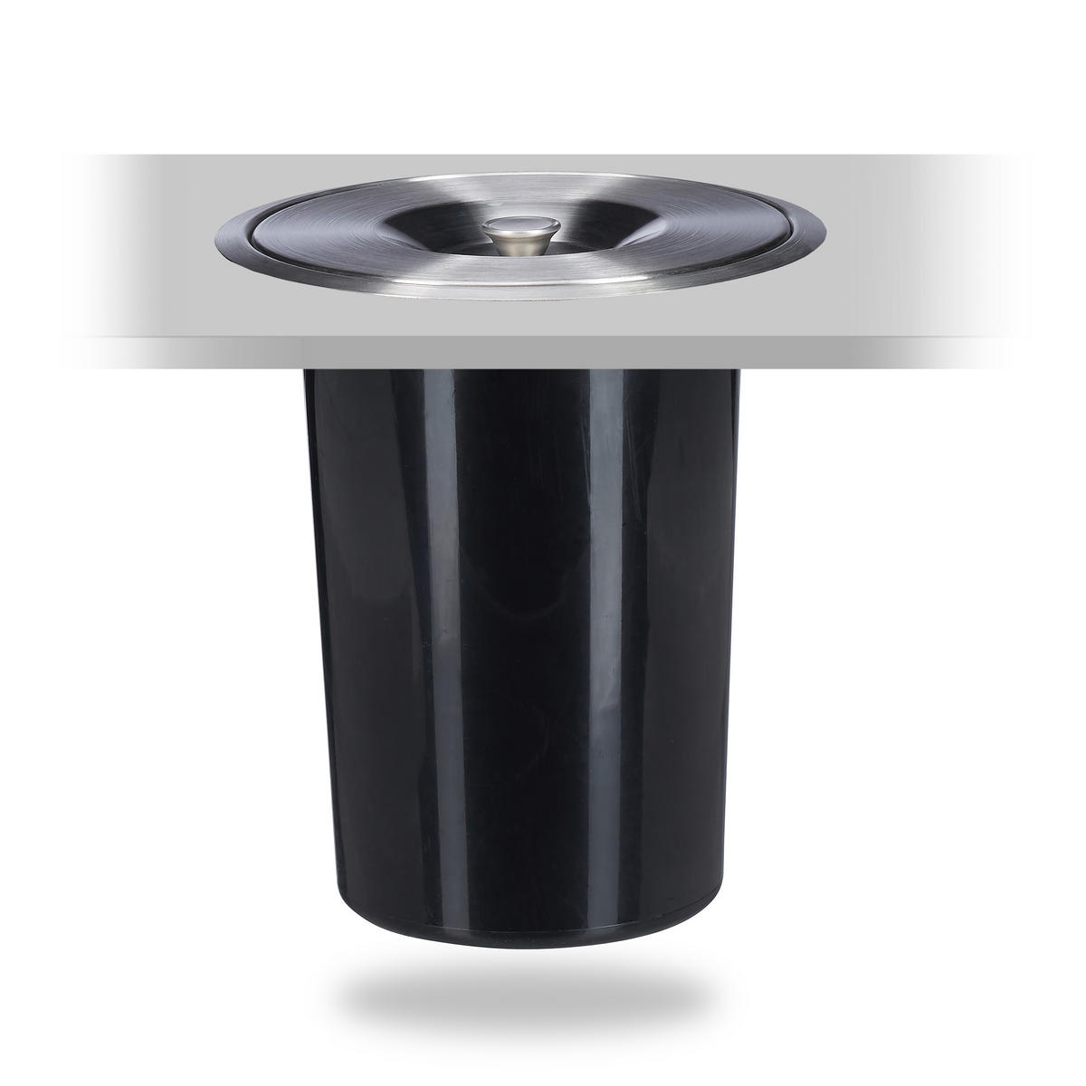 EINBAUMÜLLEIMER Arbeitsplatte - Schwarz, Kunststoff/Metall (26.5/29.5/26.5cm) - Relaxdays