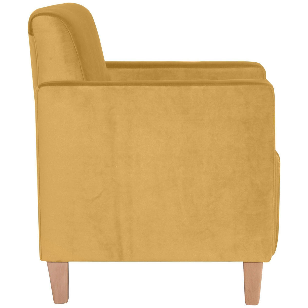 SESSEL Karol Bezug Samtvelours Buche natur / mais - Gelb, Kunststoff (71/81/70cm) - 58aufmkessel