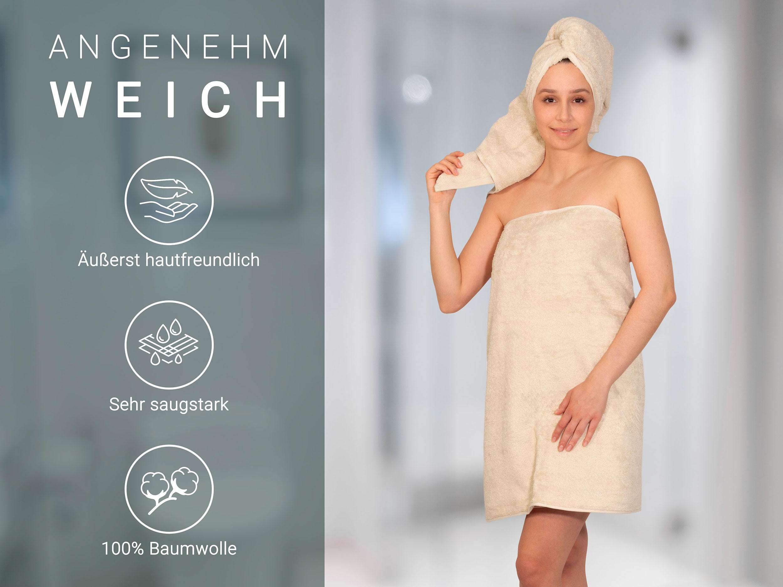 DUSCHTÜCHER, 3er-Set, 70x140 cm, 100% Baumwolle, Braun - Hellbraun, Textil (70/140cm) - Zollner