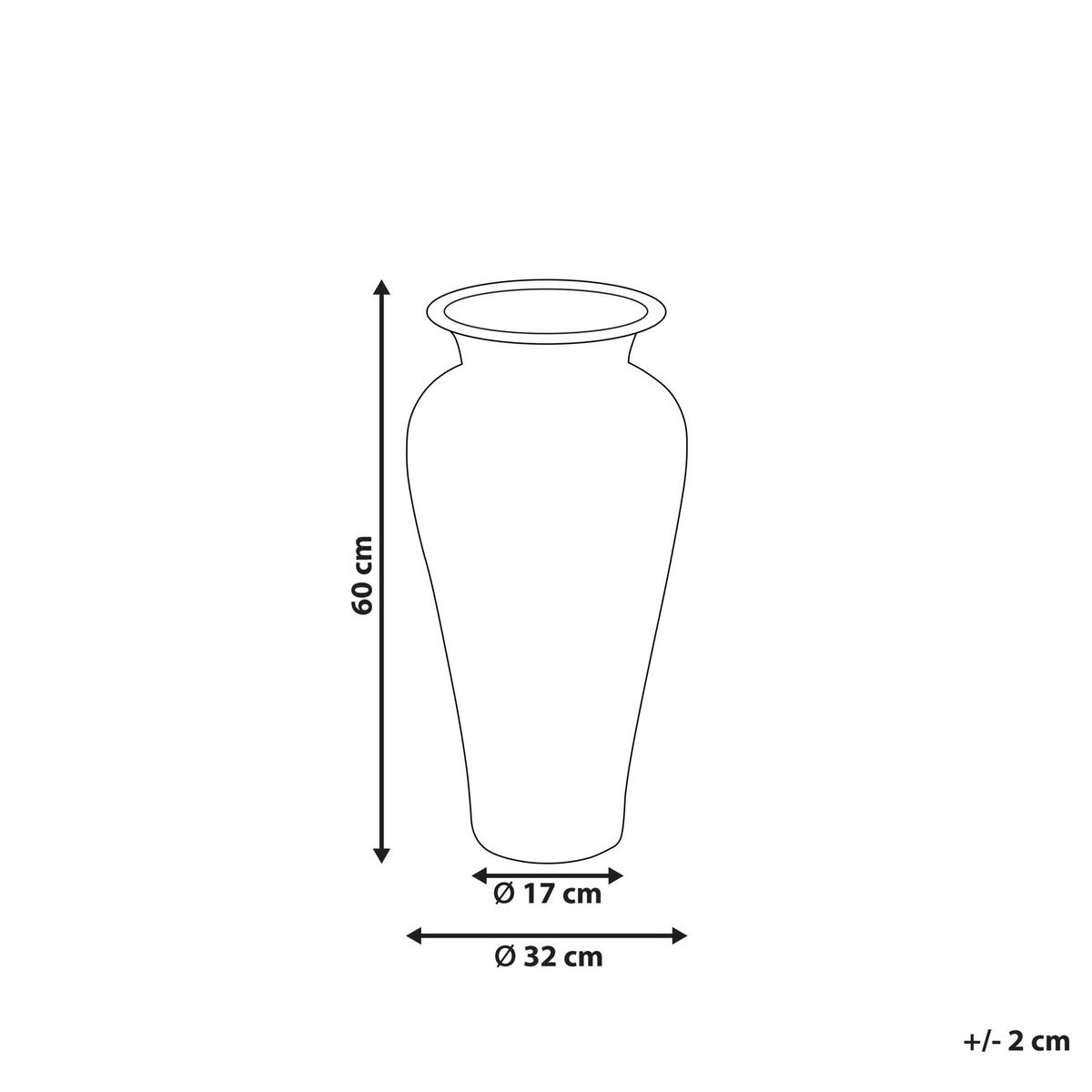 DEKOVASE Terrakotta weiß Seputih - Weiß, Stein (60cm) - Beliani