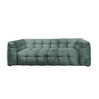 SOFA RIO Petrol Velvet - Petrol/Schwarz, Textil (236/68/105cm) - KAWOLA