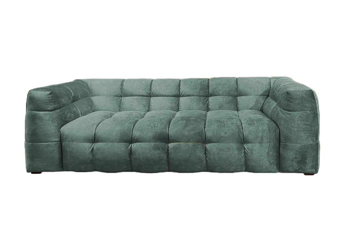 SOFA RIO Petrol Velvet - Petrol/Schwarz, Textil (236/68/105cm) - KAWOLA