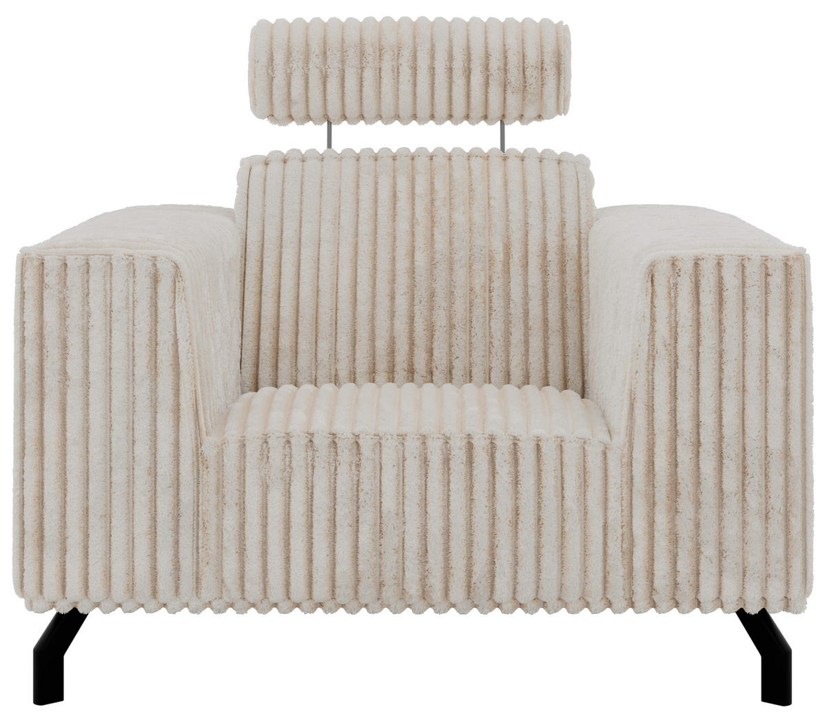 KRESLO VESANO - Béžová Manšester - čierna/krémová, kov/textil (109/90/95cm) - MKS