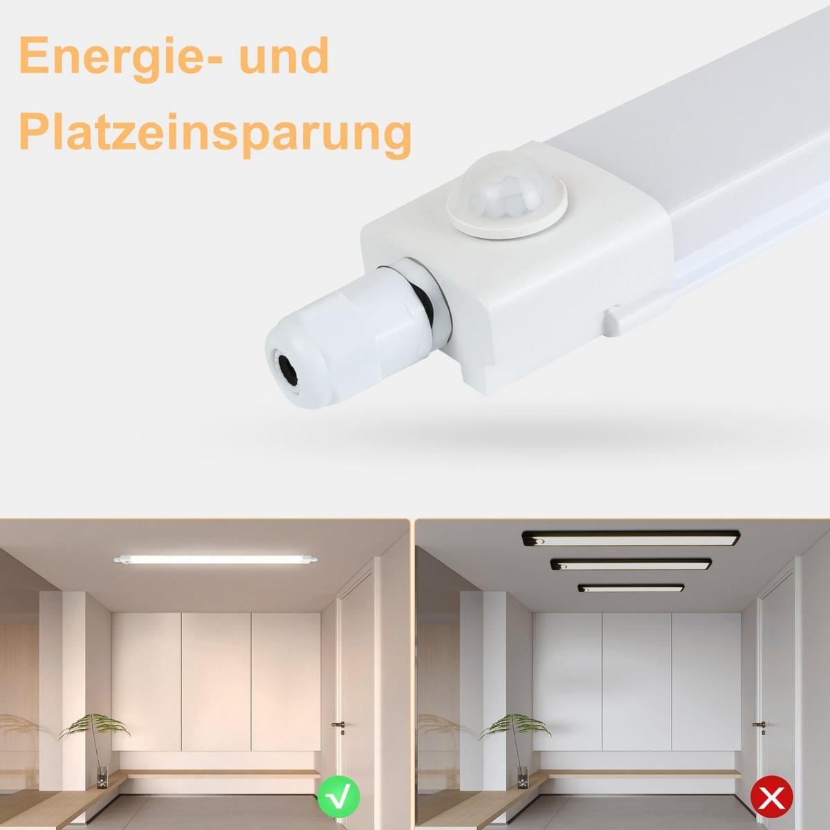 LED-DECKENLEUCHTE 120/5.1/3.1 cm - Weiß, Kunststoff (120/5.1/3.1cm) - Nettlife