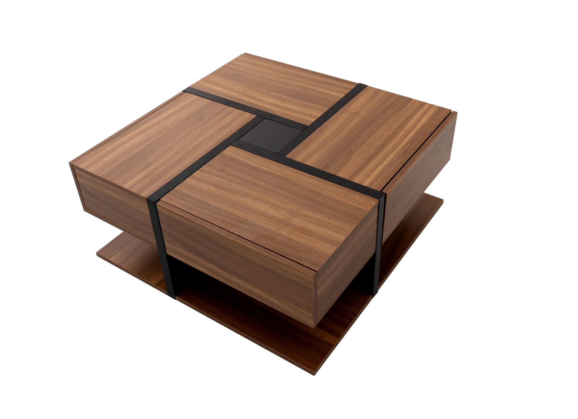 COUCHTISCH 78/78/36 cm Natur aus Spanplatte mit 4 Schubladen - Naturfarben, Holzwerkstoff (78/78/36cm) - OKMYHOME