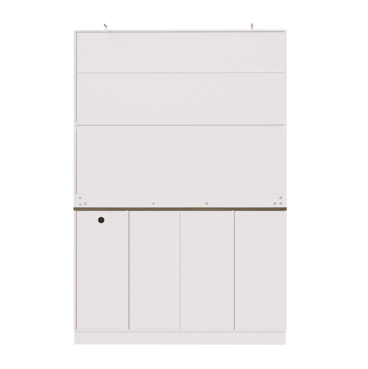 ANRICHTE mit LED und Steckdosenleiste 120x36,3x180 cm Schwarz/Weiß - Weiß, Metall (36.3/180/120cm) - Meubliv