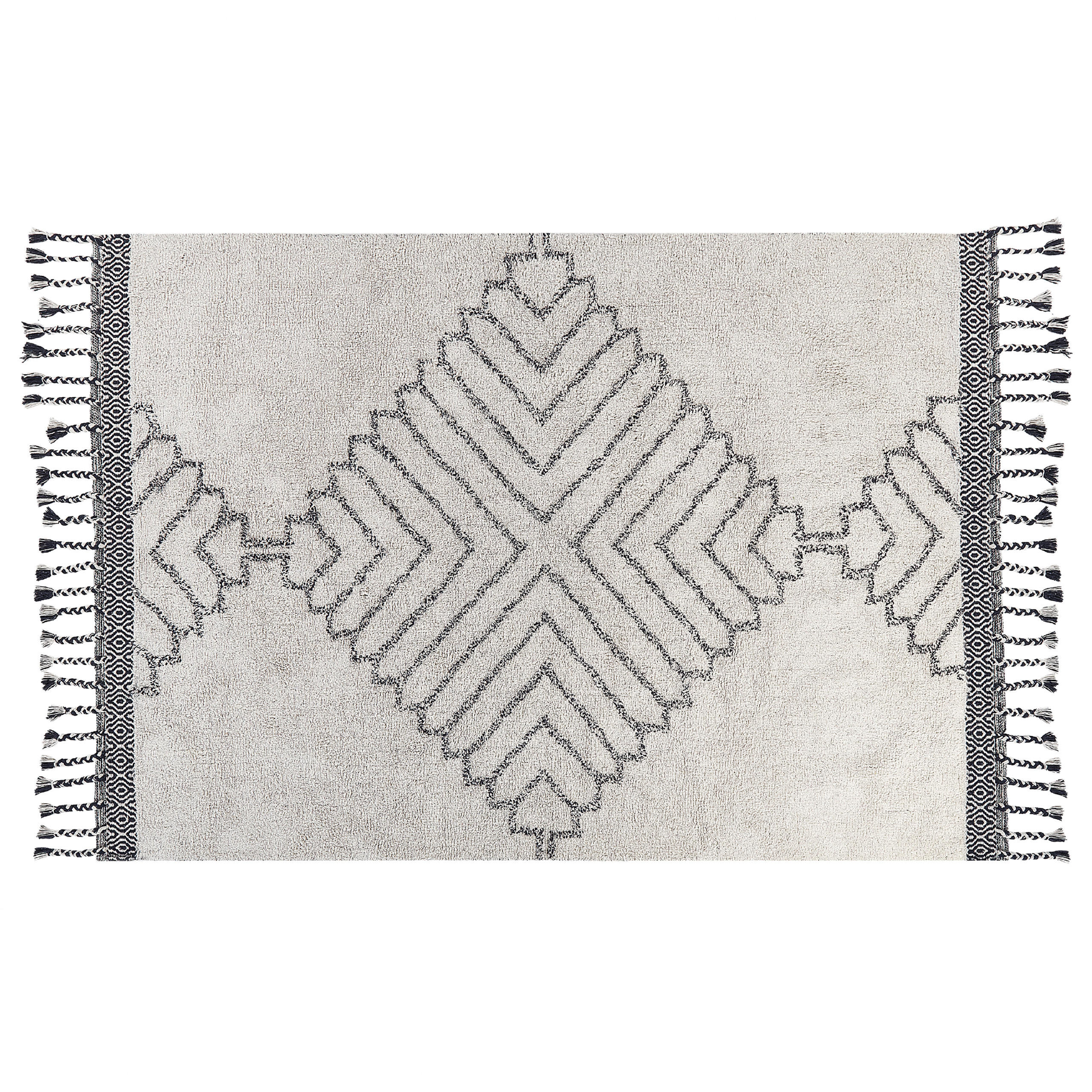 KURZFLOR-TEPPICH Eray 200/140 cm - Weiß, Textil (140/200cm) - Beliani