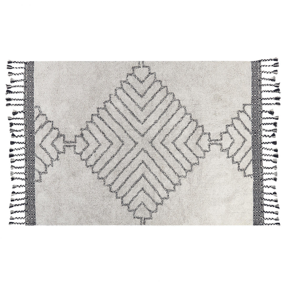 KURZFLOR-TEPPICH Eray 200/140 cm - Weiß, Textil (140/200cm) - Beliani