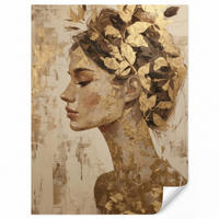 TAPETE - Frau - Gold - Abstrakt - Textur - 200x280 cm - Goldfarben, Papier (200/280cm) - OnlyWow