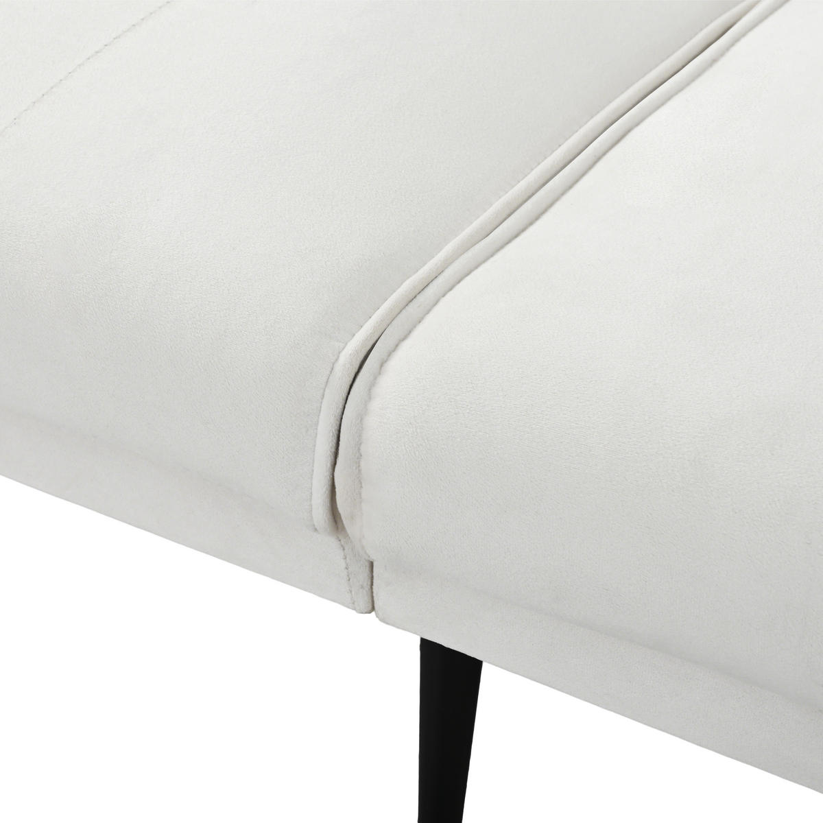 SCHLAFSOFA aus Leinen mit verstellbarer Rückenlehne, beige - Beige, Textil (89/70/164cm) - Luhomfu