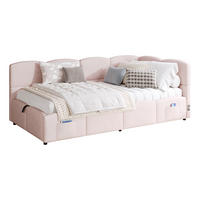 POLSTERBETT 90x200 cm mit Lattenrost, Rosafarbener Samt - Pink, Holz (90/200cm) - KOMHTOM