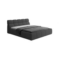 POLSTERBETT GIULIA, komfortabel, mit Bettkasten, verstellbarem Kopfteil und LED, 140x200x96 cm, Farbe Graphit - Graphitfarben/Schwarz, Holzwerkstoff/Kunststoff (140/200cm) - DomoHome