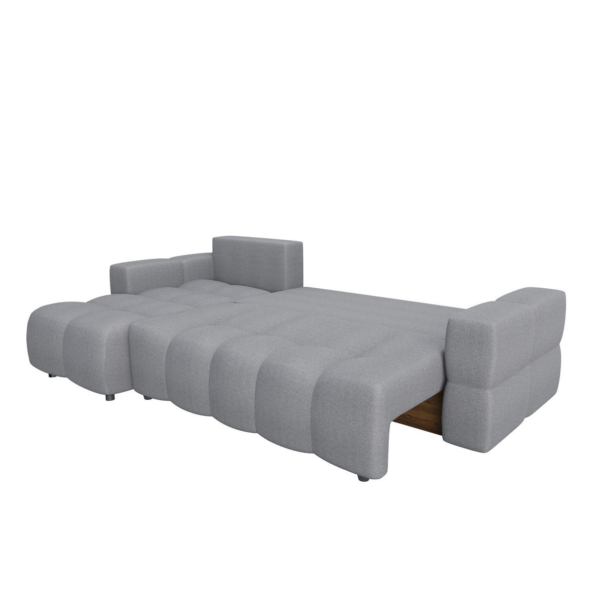 ECKSOFA LINKS Rastergewebe Betongrau 286cm - Grau, Textil (169/286cm) - Sia Home