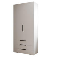 DREHTÜRENSCHRANK 236.7/100/47 2-türig - Schwarz/Weiß, Holz/Metall (100/236.7/47cm) - MÖBEL KRYSPOL