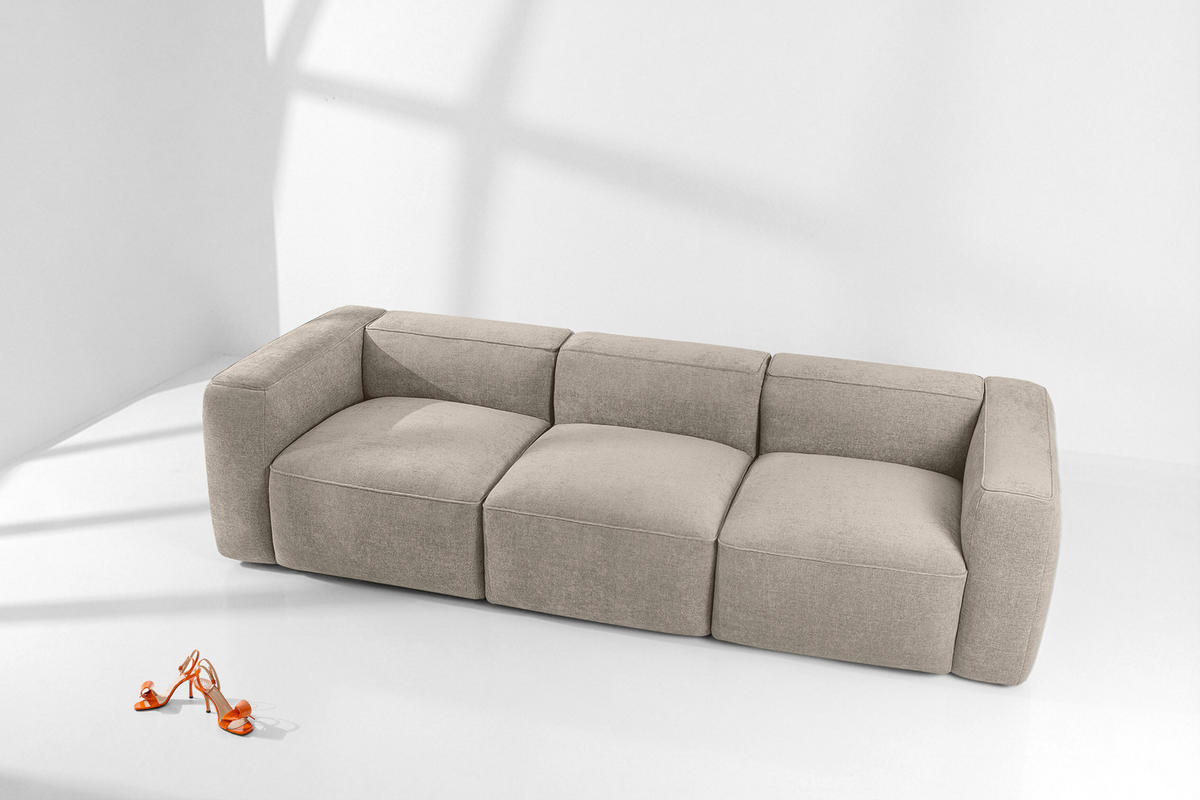 3-SITZER SOFA FUBBO, Beige - Beige, Holz/Holzwerkstoff (290/73/96cm) - KONSIMO®