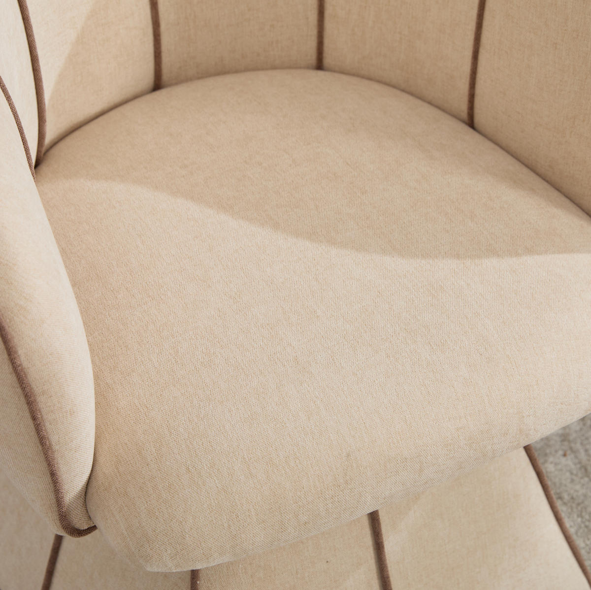 SESSEL 56/54/74,5 cm camel aus Chenille mit 360°-Drehfunktion - Beige, Textil (54/74.5/56cm) - OKWISH