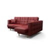 ECKSOFA KONGO RBN12, Eckcouch in L-Form mit Schlaffunktion, Farbe: Rot, Kunstleder, Ottomane Rechts - Rot, Textil (225/158cm) - O-Sofa
