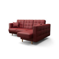 ECKSOFA KONGO RBN12, Eckcouch in L-Form mit Schlaffunktion, Farbe: Rot, Kunstleder, Ottomane Rechts - Rot, Textil (225/158cm) - O-Sofa