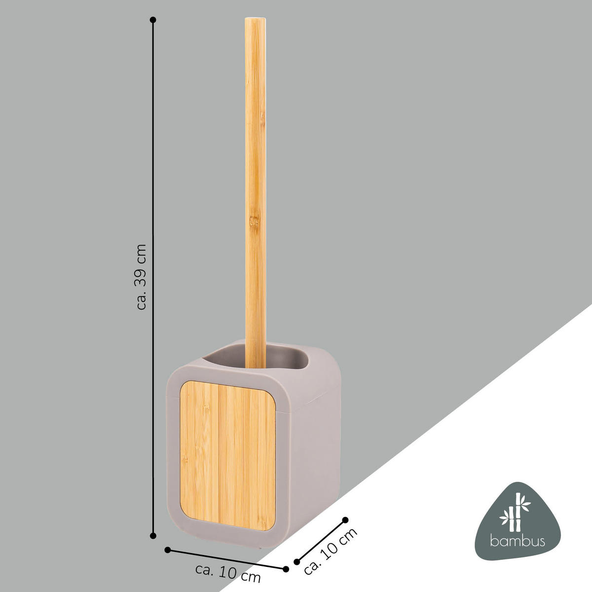 WC-GARNITUR, grau - Taupe, Kunststoff (10/39/10cm) - eluno