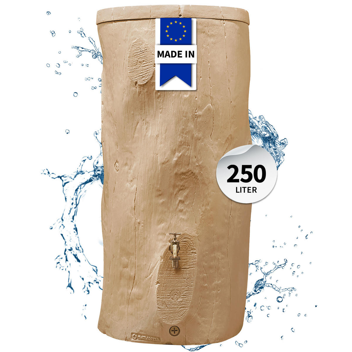 STOCK Regentonne 250 L, light - Braun, Kunststoff (60/119/60cm) - GARANTIA
