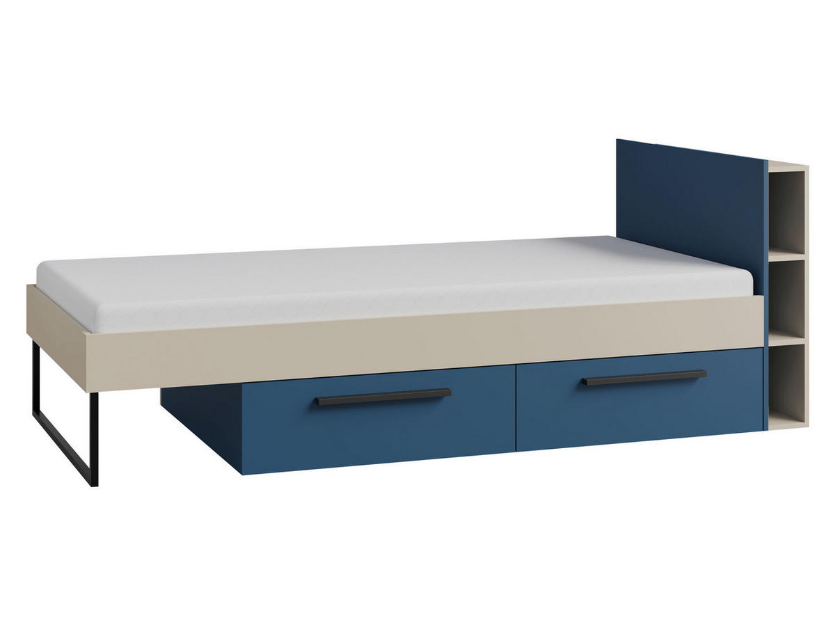 JUGENDBETT Lorin LO11 L / P - Kaschmir/Blau, Holzwerkstoff (90/200cm) - MIRJAN24