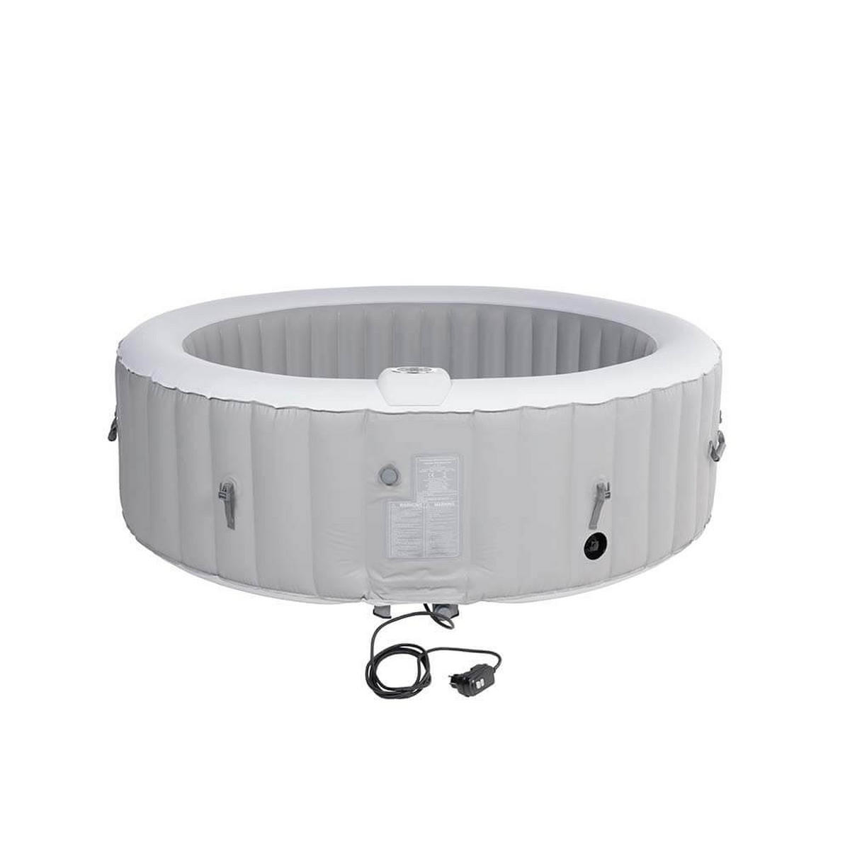 OUTDOOR Whirlpool aufblasbar SPLASH inkl. Abdeckung - Ø208 cm 6 Personen Uni Grau - Grau, Kunststoff (208/65/208cm) - Home Deluxe