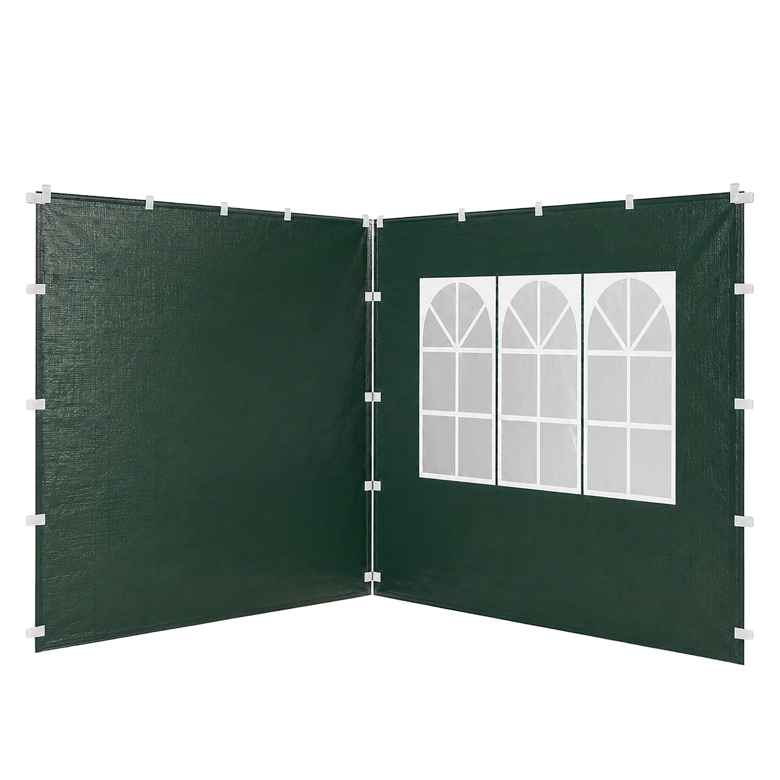 STIJENKA Zelena 2-dijelni-set s prozorom - zelena, plastika (290/190/0.5cm) - Relaxdays