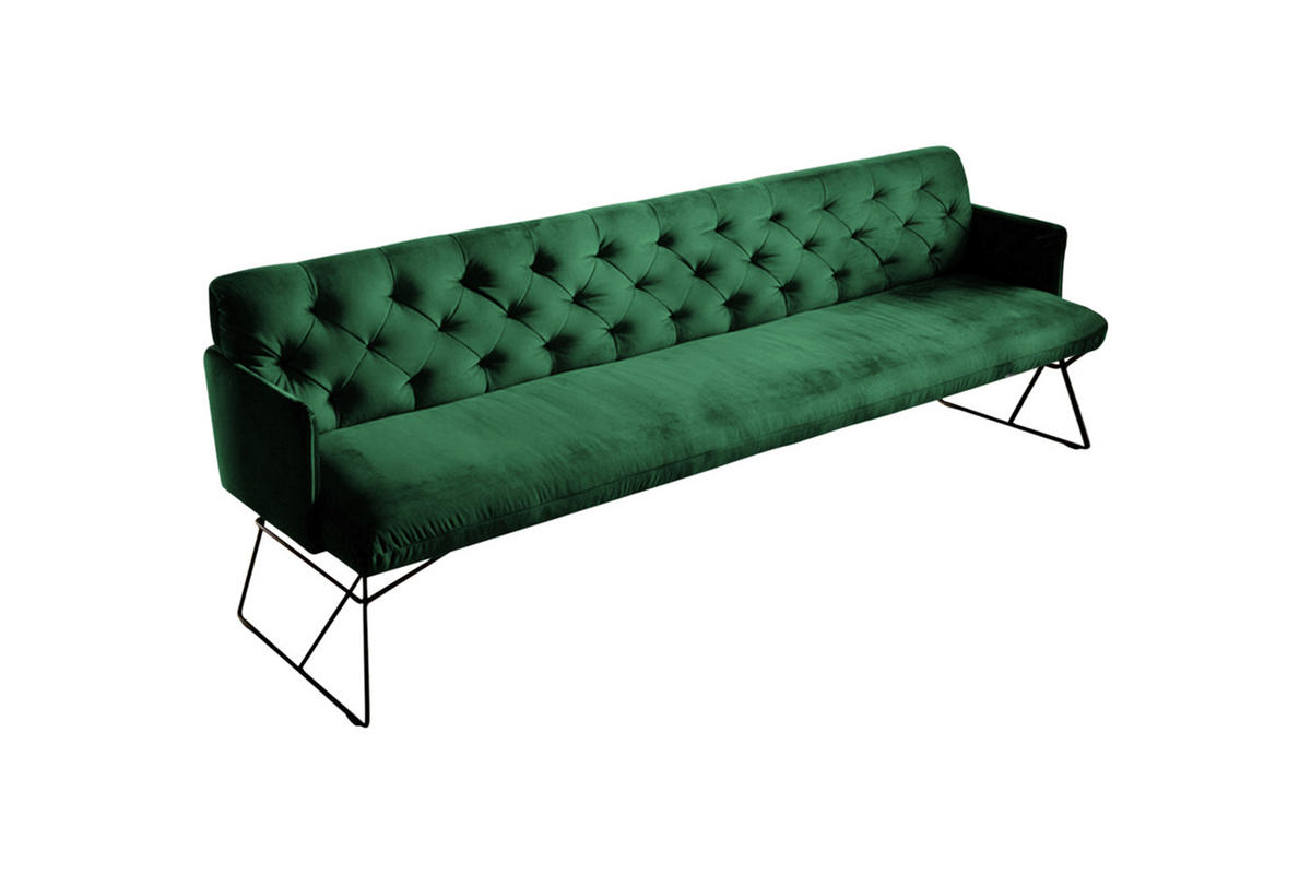 ESSZIMMERBANK CHARME Smaragdgrün Velvet - Smaragdgrün, Textil (166/85/68cm) - KAWOLA