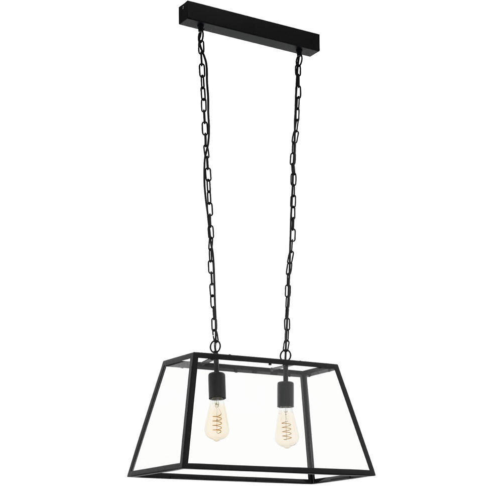 HÄNGELEUCHTE AMESBURY Stahl Schwarz - Schwarz, Glas (57/30/110cm)