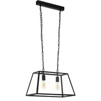 HÄNGELEUCHTE AMESBURY Stahl Schwarz - Schwarz, Glas (57/30/110cm)