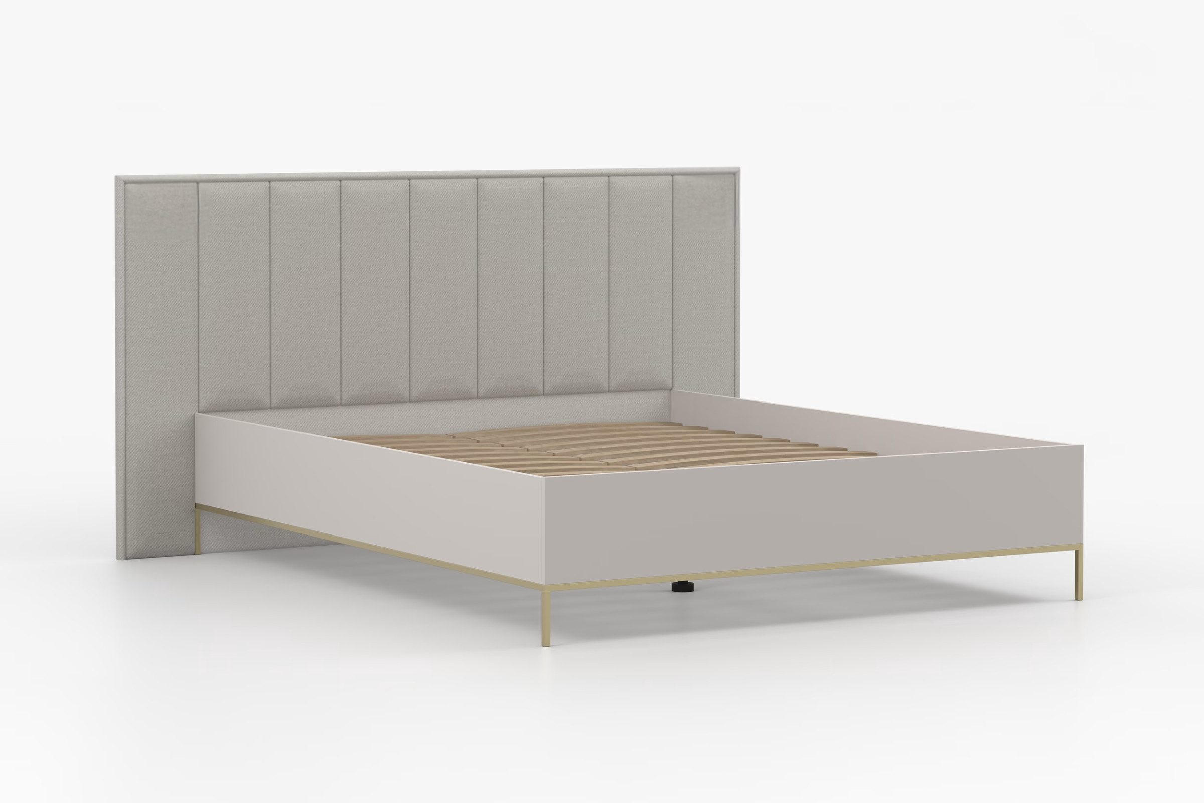 DOPPELBETT MIRELO 160/200 cm in Kaschmir - Kaschmir, Holzwerkstoff/Textil (160/200cm) - Deine Möbel 24