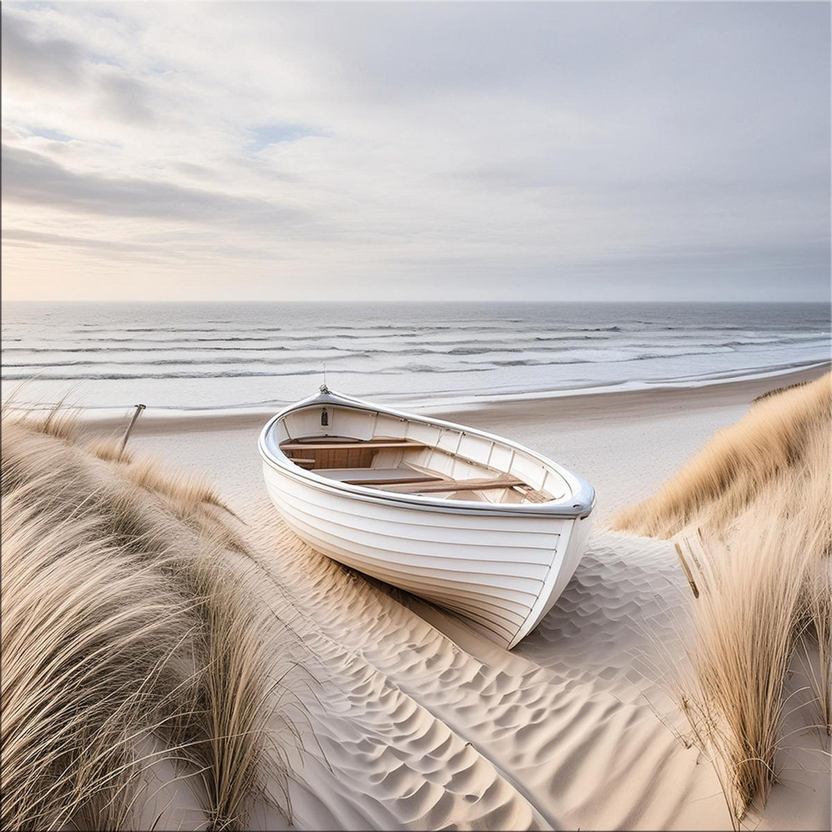 GLASBILD 50x50 cm Strand und Meer - Beige, Glas (50/50cm) - artissimo