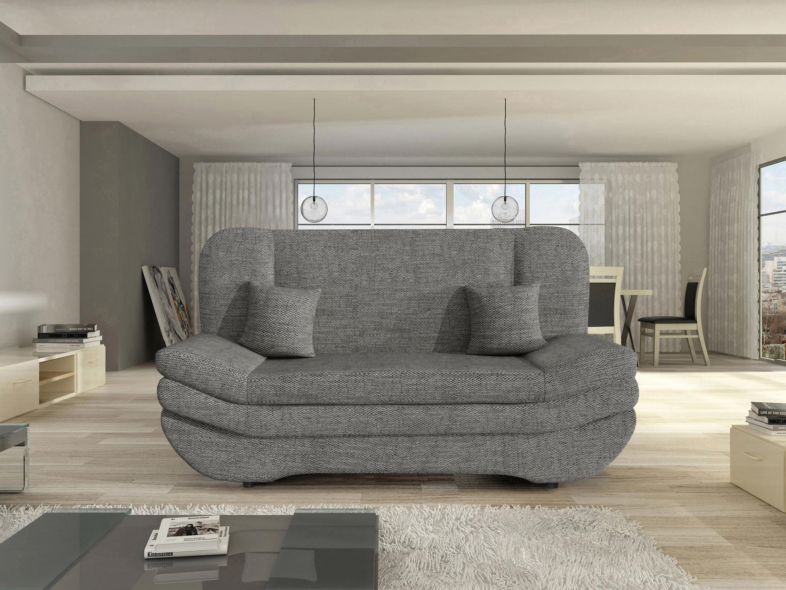 SCHLAFSOFA Weronika - Schwarz/Grau, Holz/Kunststoff (200/95/90cm) - MIRJAN24