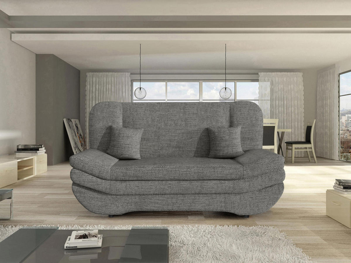 SCHLAFSOFA Weronika - Schwarz/Grau, Holz/Kunststoff (200/95/90cm) - MIRJAN24