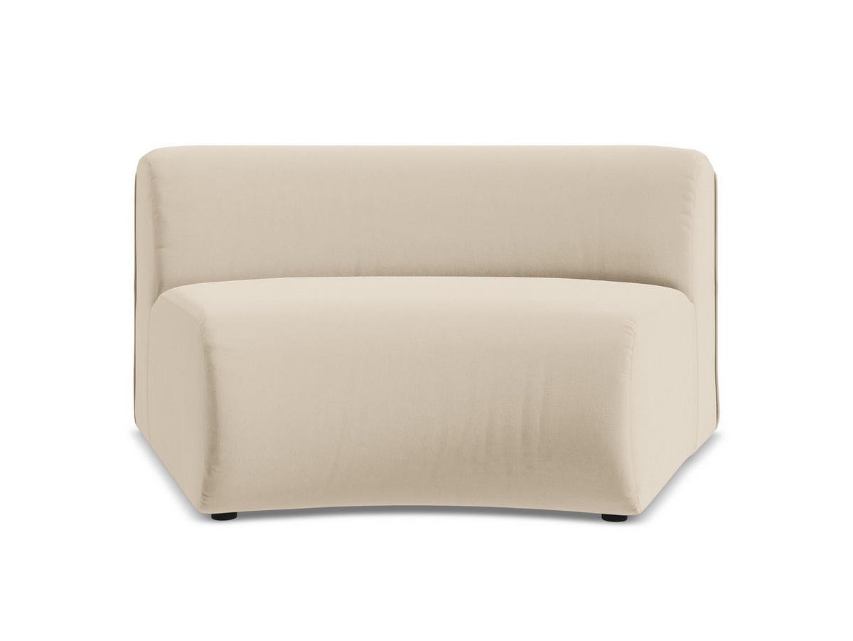 SOFAELEMENT Samt Stoff Beige - Beige/Creme, Kunststoff/Textil (147/70/89cm) - Makamii