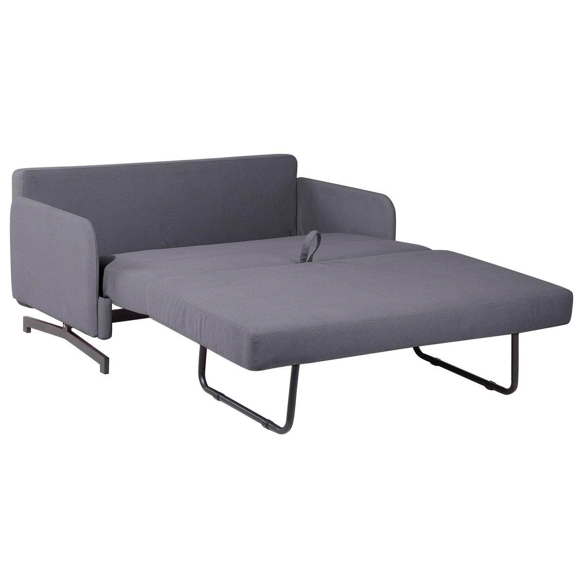 2-SITZER-SCHLAFSOFA Polyester Grau Belfast - Grau, Textil (147/68/80cm) - Beliani