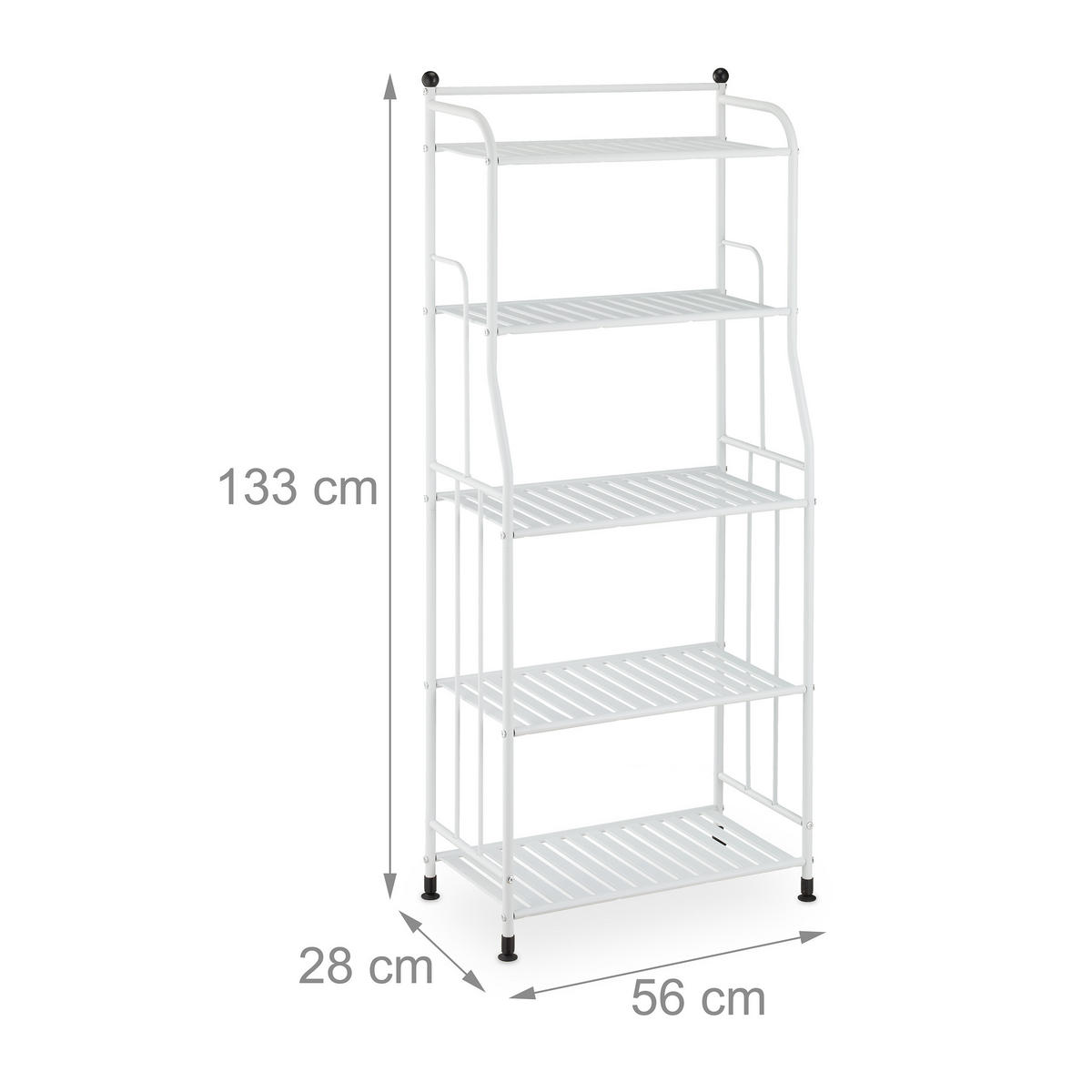 STANDREGAL - Weiß, Metall (56/133/28cm) - Relaxdays