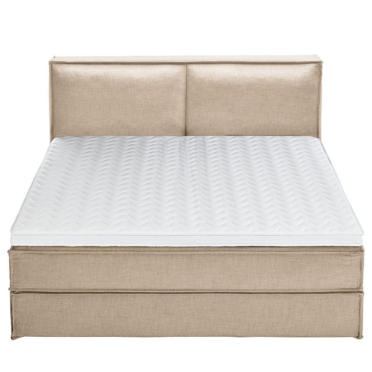 BOXSPRINGBETT mit Kopfteil - Premium - Beige, Textil (200/200cm) - home24