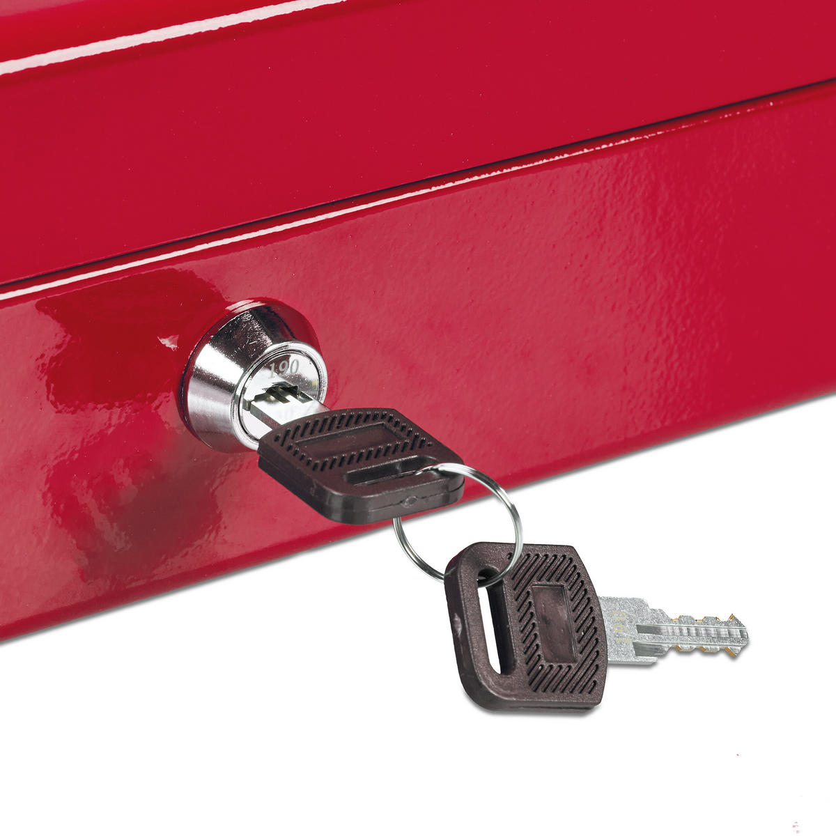 GELDKASSETTE Euro-Münzzählbrett - Rot, Kunststoff/Metall (30.5/8.5/24.5cm) - Relaxdays